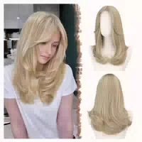 Perücke Damen Pony 45cm Kunsthaar Lace Front Dreckiges Blond 1 st