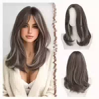 Perücke Damen Pony 45cm Kunsthaar Lace Front Dreckiges Blond 1 st