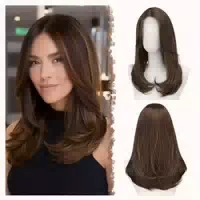 Perücken Damen Pony 45cm Synthetik Spitzenfront Lace Front H 1 st
