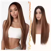 Perücke Damen Spitzenfront Ombre Auburn mit Blond Highlights 1 st