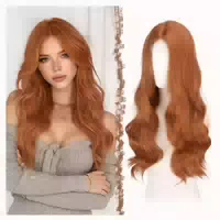 Perücke Damen Spitzenfront Wellig 60cm Auburnrot l 60 cm Wit 1 st