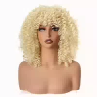 Perücke Damen Synthetisch Afro Kinky Curly Pony Kurz Blond 1 st