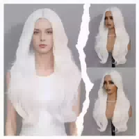 Perücke Damen Synthetisch Lang Gewellt Vorhangpony 66cm 26 I 1 st