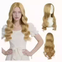 Perücke Synthetisch Damen Lang Lockig Gewellt 2pc 66cm Flach 1 st