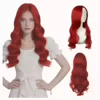 Perücke Damen Synthetische Lockige 66cm Dunkelrot 2pc 66cm D 1 st