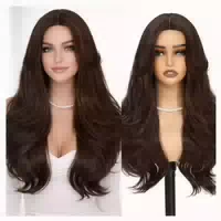 Perücke Damen Vorhangpony 66 cm Synthetisch 26 Inch Kastanie 1 st