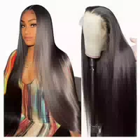 Perücke Echthaar Damen Vorgezupft 65 cm 13x4 Lace Front Brow 1 st