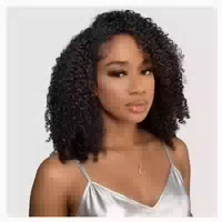 Perücke Echthaar Damen Waterwave 40 cm Half Wig Natural Colo 1 st