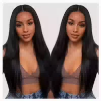 Perücke Echthaar 13x6 Lace Front 50 cm 13x6 Lace Front Natur 1 st