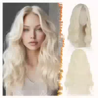 Perücke Frauen Mittelscheitel Schulterlänge 46 cm Platin Blo 1 st