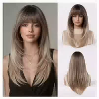 Perücke Gerade Blond Ombre Gemischtes Blond mit Dunklen Wurz 1 st