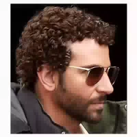 Perücke Herren Afro Lockige 70er80er Synthetische Dunkelbrau 1 st