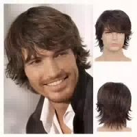 Perücke Herren Synthetisch Kurz Braun Pony Toupet Braun B 1 st