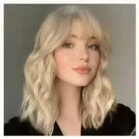 Perücke Kurz Blond Pony Synthetisch Bob 14zoll Goldene Blond 1 st