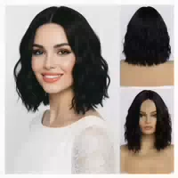 Perücke Kurz Gewellt Bob Locken Mittelscheitel Damen 36cm Sc 1 st
