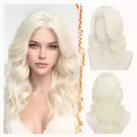 Perücke Schulterlang Gewellt Bodywave Curtainpony Aschblond 1 st
