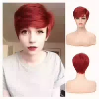 Perücke Kurzhaar Pixie Cut Damen Synthetik Rot 1 st