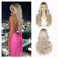 Perücke Lace Front 13x4 22inch Synthetik Körperwelle Blond H 1 st