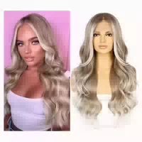 Perücke Lace Front 13x4 Balayage 26inch Damen Graubraun 1 st