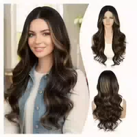 Perücke Lace Front 13x4 Körperwelle Vorgezupft Braun Schokol 1 st