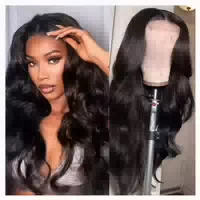 Perücke Lace Front Echthaar Bodywave Vorgezupft 45 cm Natuar 1 st