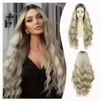 Perücke Lace Front Körperwelle 24inch Blond Grau Hell Blond& 1 st