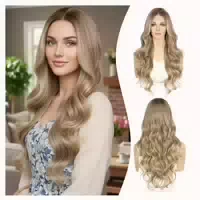 Perücke Lace Front Körperwelle 24inch Blond Grau Hell Blond& 1 st