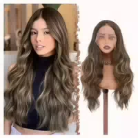 Perücke Lace Front Lockig Damen 70cm Kunsthaar 130 Prozent 7 1 st