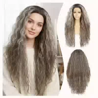 Perücke Lace Front Synthetisch Lockig 13x3 26 Inch Damen Sch 1 st