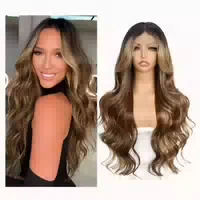 Perücke Lace Front Synthetische Körperwelle Balayage Damen H 1 st