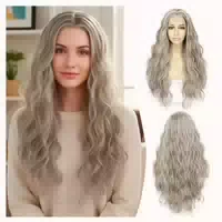Perücke Lace Front Wellig Lang Hitzebeständig Hell Pink High 1 st