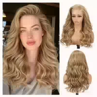 Perücke 13x6 Lacefront Kleberlose Synthetik 22zoll Strähnche 1 st