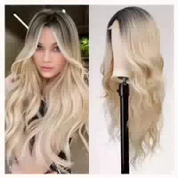Perücke Gerade Blond Ombre Gemischtes Blond mit Dunklen Wurz 1 st