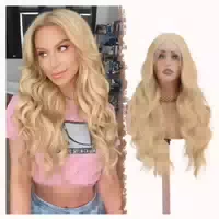 Perücke Lacefront Hd Kunsthaar 70 cm Locken Frauen Blond 1 st