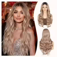 Perücke Lacefront Körperwelle Balayage Damen 26 Inch Rosegol 1 st