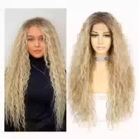 Perücke Lacefront Synthetik Lockig Dunkle Wurzeln 26inch Omb 1 st