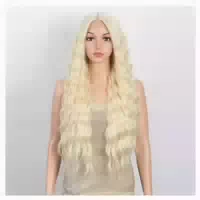Perücke Lacefront Wasserwellen 76cm Echthaar Kunsthaar 76 cm 1 st