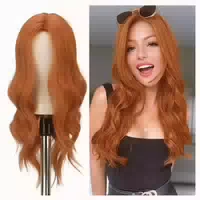 Perücke Locken Lange Mittelscheitel Damen Synthetisch Braun 1 st