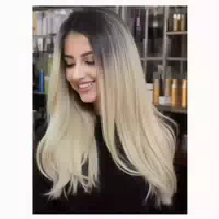 Perücke Mittelscheitel Synthetik 18 Zoll Blond Damen Ombre B 1 st