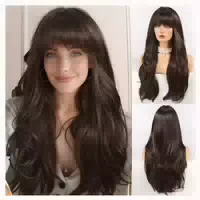 Perücke Pony Damen Synthetik Locken Braun Gemischte Blonde S 1 st