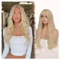 Perücke Pony Platinblond Curtain Bangs 65 cm Curtain Bangs 1 st