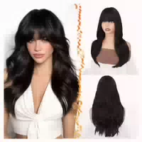 Perücke Pony Synthetisch Layered Damen 50cm Natürliches Schw 1 st