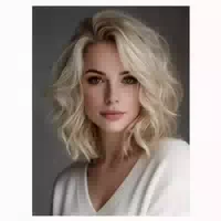 Perücke Pre Cut Lace Damen Bob Pony Kurz Ombre Platinum Blon 1 st