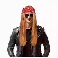 Perücke Rocker Punk Gothic Locken Bandana 4pcs Glattes Haar 1 st