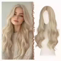 Perücke Spitzenfront 60 cm Synthetik Dreckiges Blond l 60 cm 1 st
