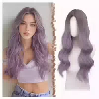 Perücke Spitzenfront Gewellt Ombre Lila Ombre Lila l 60 cm W 1 st