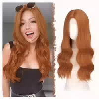 Perücke Spitzenfront Synthetik 60 cm Gewellt Orange l 60 cm 1 st