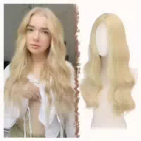 Perücke Wellig Schulterlang Blond Braun Synthetik 57cm 1 st