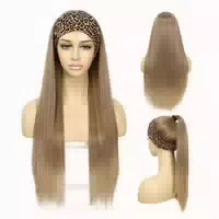 Perücke Damen Stirnband Glatte Haare Synthetisch 26 Zoll Sch 1 st