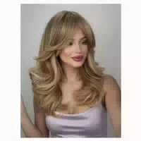 Perücke Synthetik Locken Pony Mittel Klebefrei Damen Ash Blo 1 st